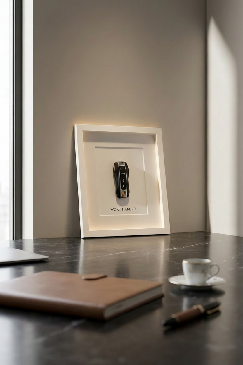 Tu Llave al Éxito — Marco Personalizado con Llave de Porsche